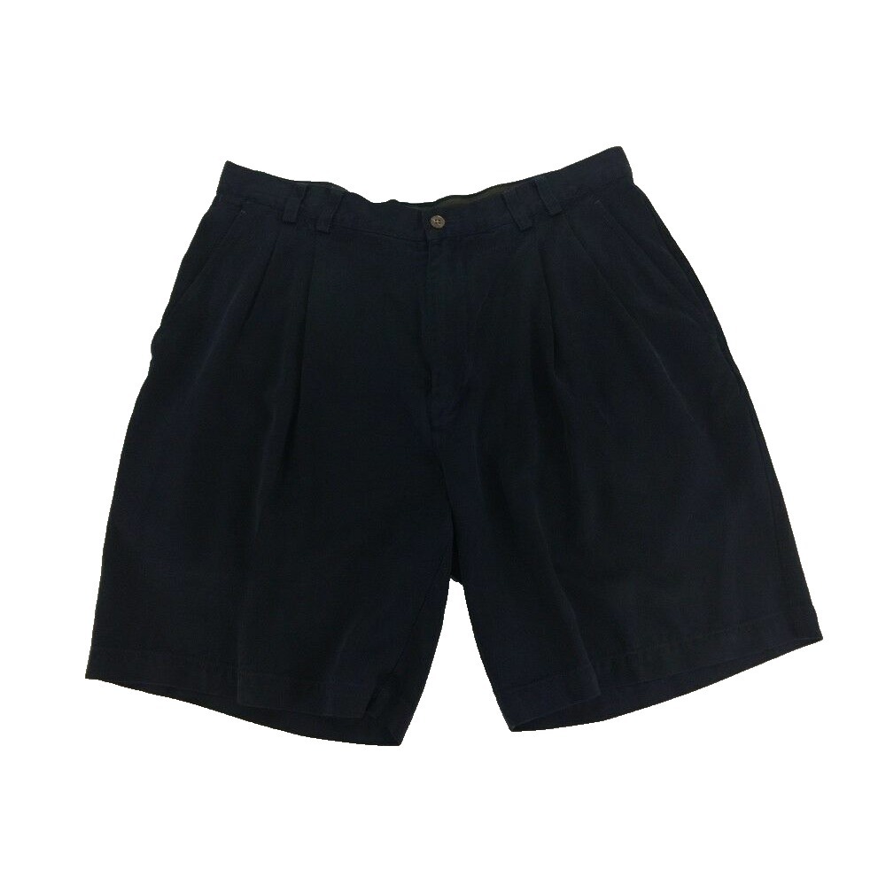 Tommy Bahama Relax Pleated Shorts 35 Blue 100% Silk Golf Casual‎ Mens